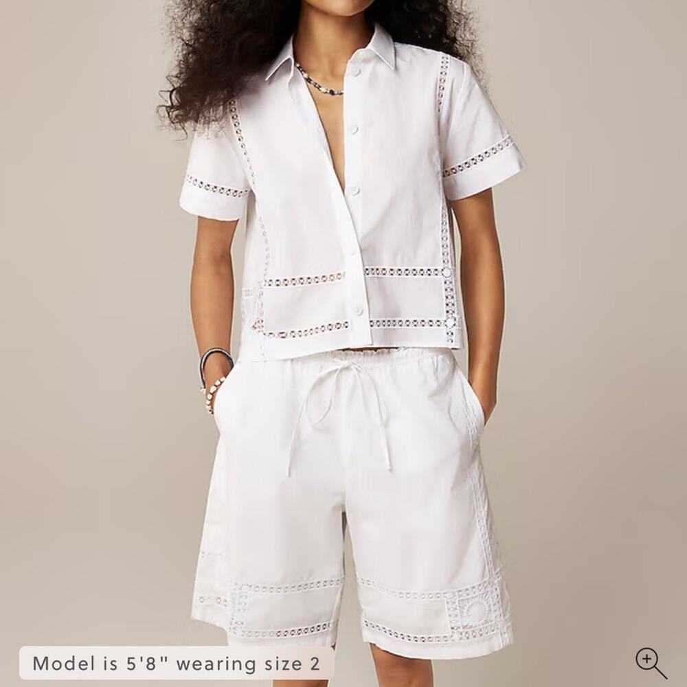 J.Crew Gamine eyelet-trim shirt - Picture 2 of 8